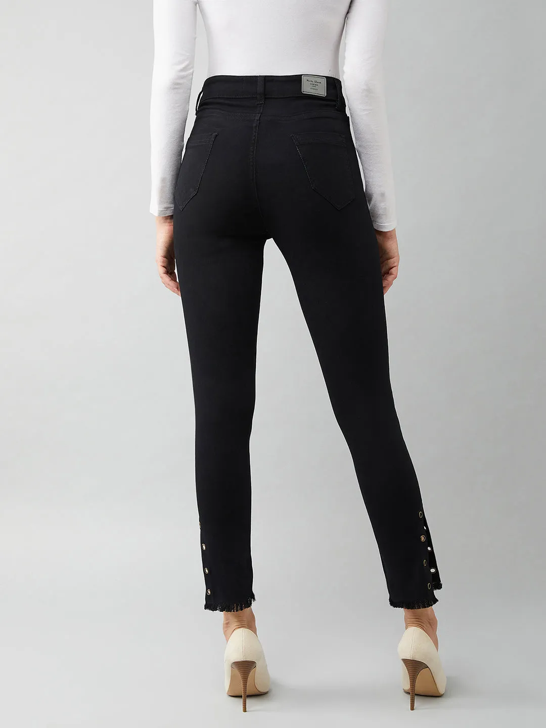 24/7 Comfort Black Skinny-Fit Relaxed High-Rise Stretchable Denim Jeans