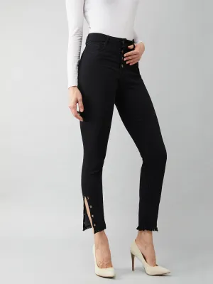 24/7 Comfort Black Skinny-Fit Relaxed High-Rise Stretchable Denim Jeans