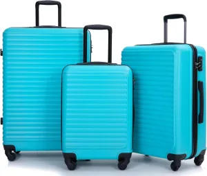 3 Piece Luggage Set for Relaxing Journeys, Lightweight and Durable with Spinner Wheels, 20/24/28 inches, Turquoise