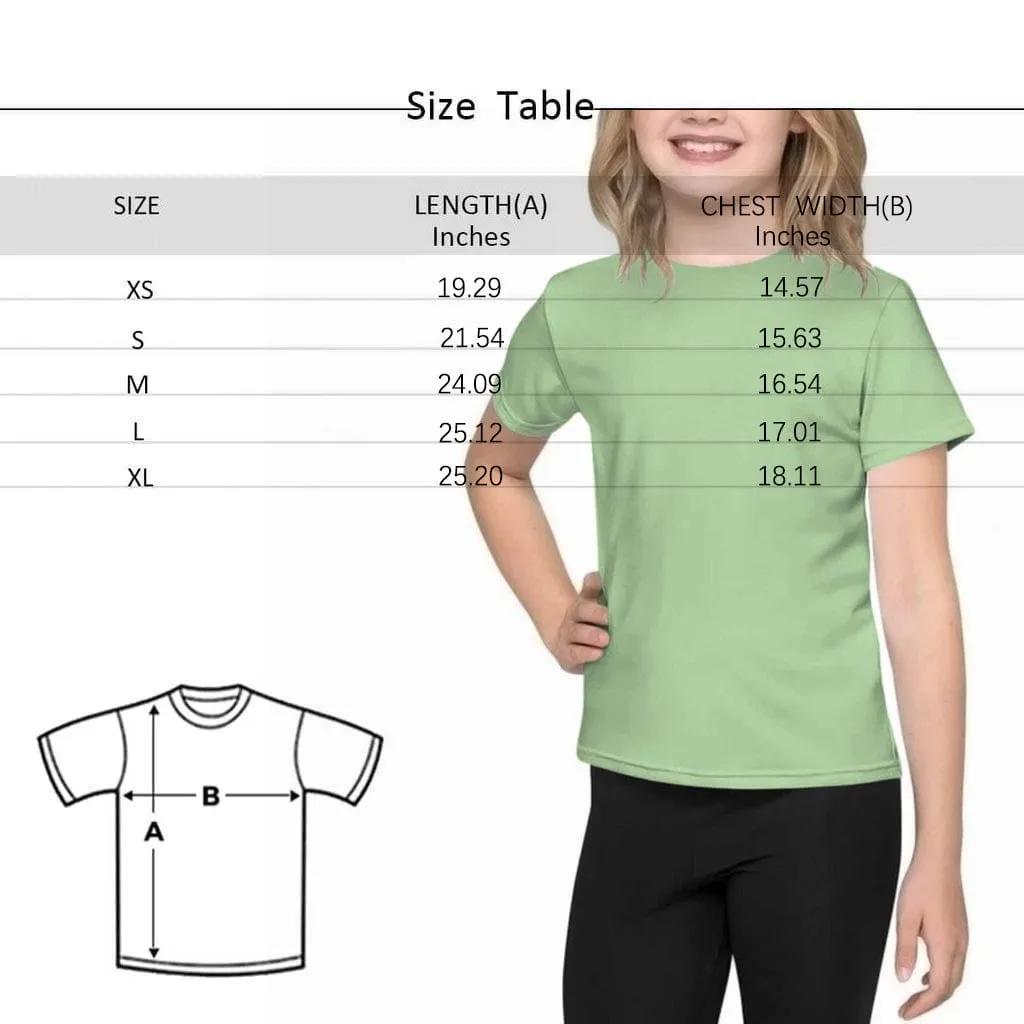 #6-15Y Custom Name Unicorn Flower Kid's T-shirt Print Your Own Personalized Text Name on Tshirt