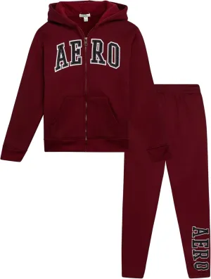 AEROPOSTALE Boys' Sweatsuit Set - 2 Piece Fleece Zip Up Hoodie Sweatshirt, Jogger Sweatpants - Track Suit Set for Boys (8-12)