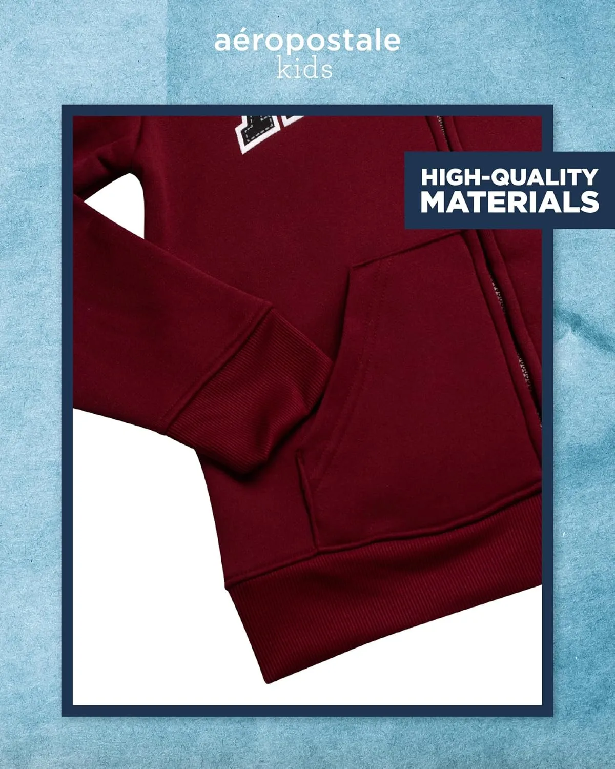 AEROPOSTALE Boys' Sweatsuit Set - 2 Piece Fleece Zip Up Hoodie Sweatshirt, Jogger Sweatpants - Track Suit Set for Boys (8-12)