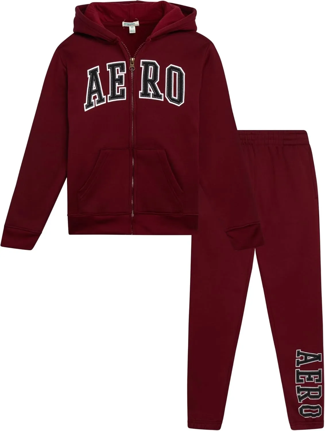 AEROPOSTALE Boys' Sweatsuit Set - 2 Piece Fleece Zip Up Hoodie Sweatshirt, Jogger Sweatpants - Track Suit Set for Boys (8-12)