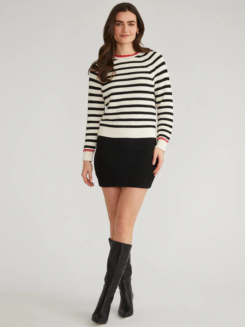 AME Marina Cotton Stripe Textured Pullover