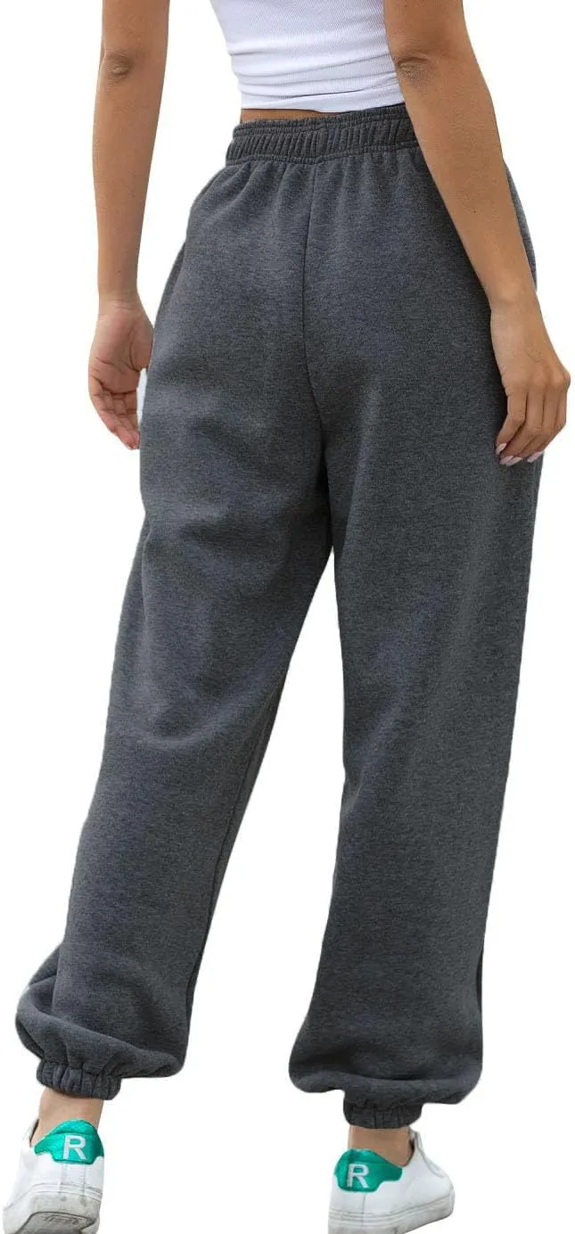 AROGONE Women Sweatpants Baggy High Waisted Cinch Bottom Athletic Joggers Sweat Pants with Pockets