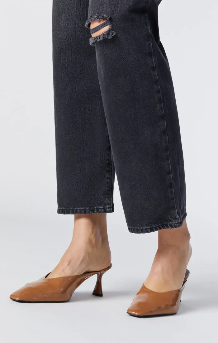 BARCELONA WIDE LEG IN DARK SMOKE ORGANIC BLUE