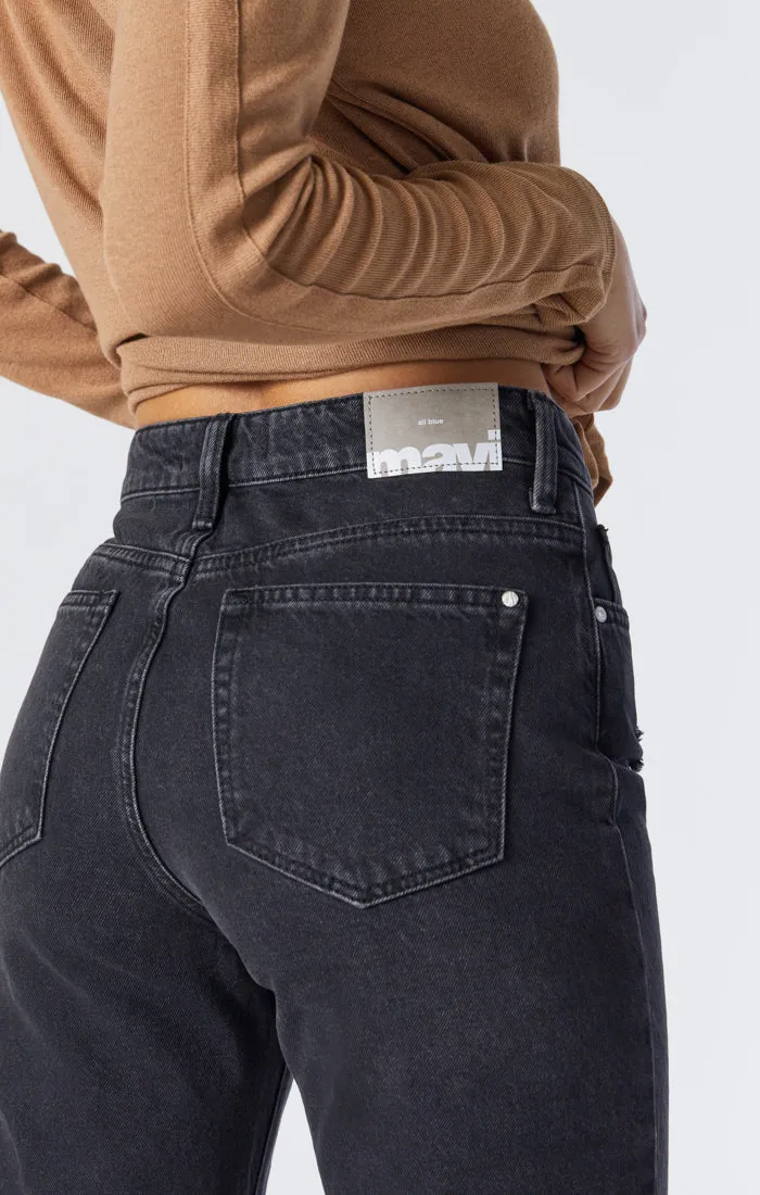 BARCELONA WIDE LEG IN DARK SMOKE ORGANIC BLUE