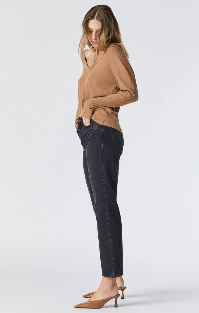 BARCELONA WIDE LEG IN DARK SMOKE ORGANIC BLUE