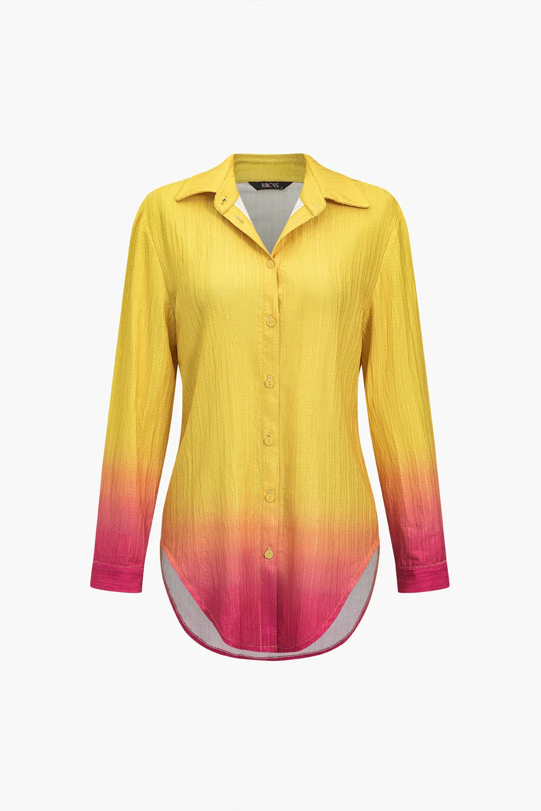 Basic Ombre Print Long-Sleeve Shirt