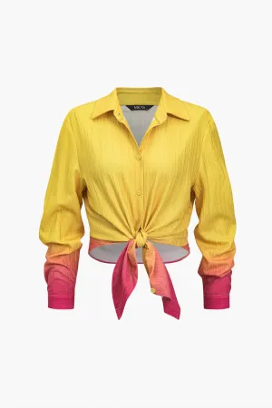 Basic Ombre Print Long-Sleeve Shirt