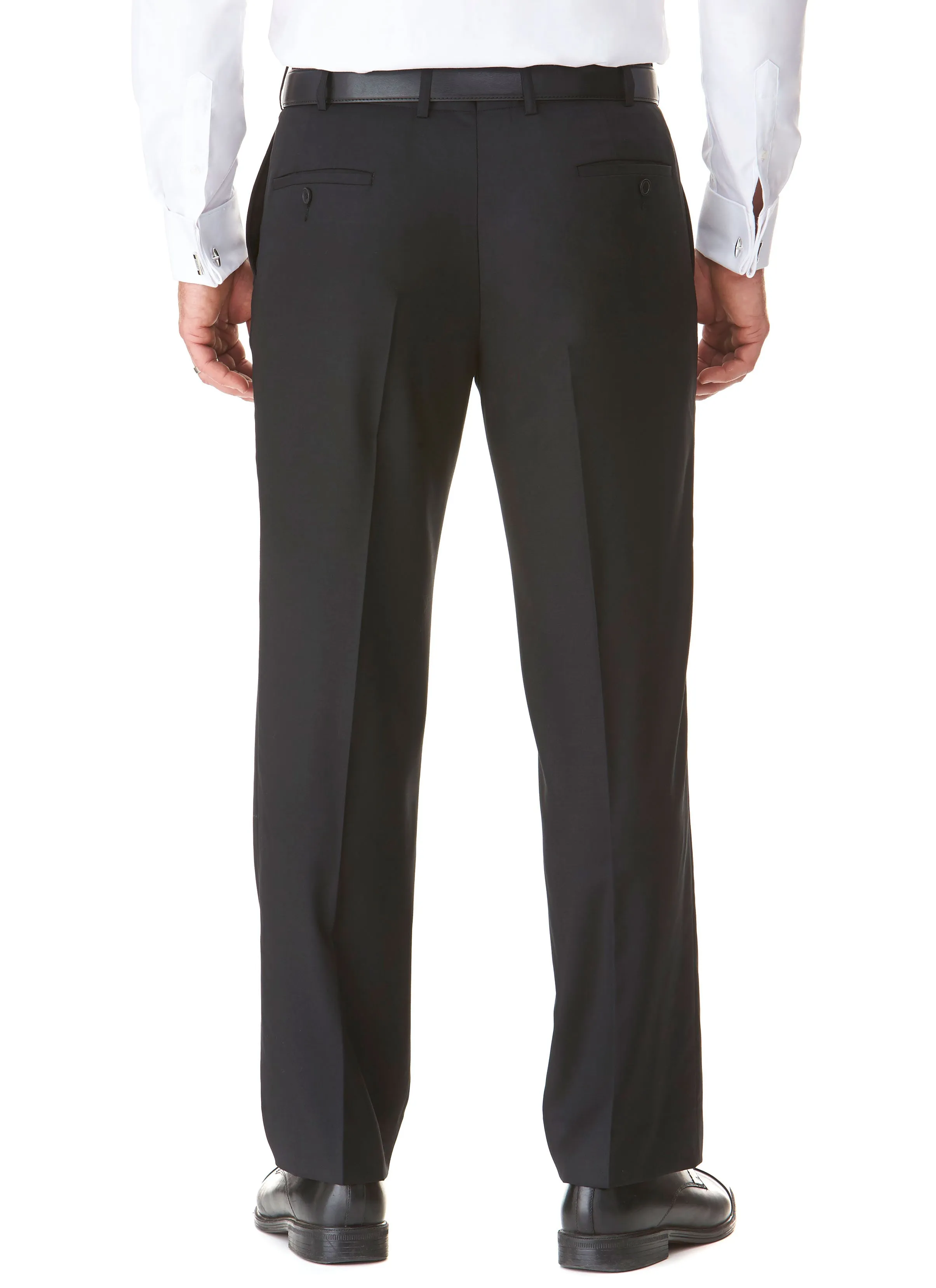 BASS FLAT FRONT TROUSER - BLACK