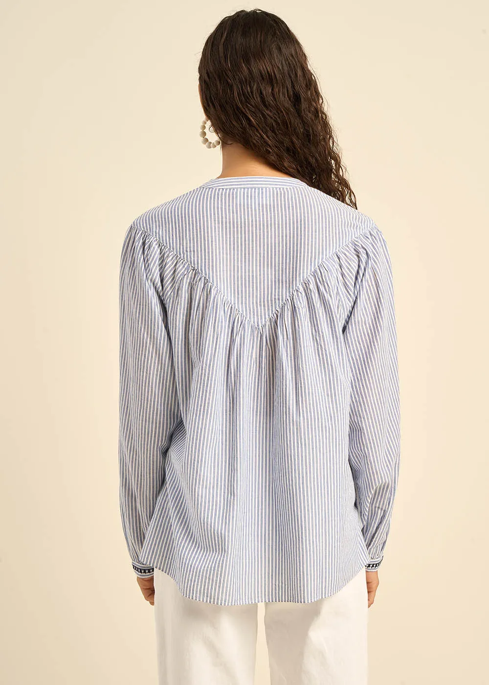Blouse à rayures en coton