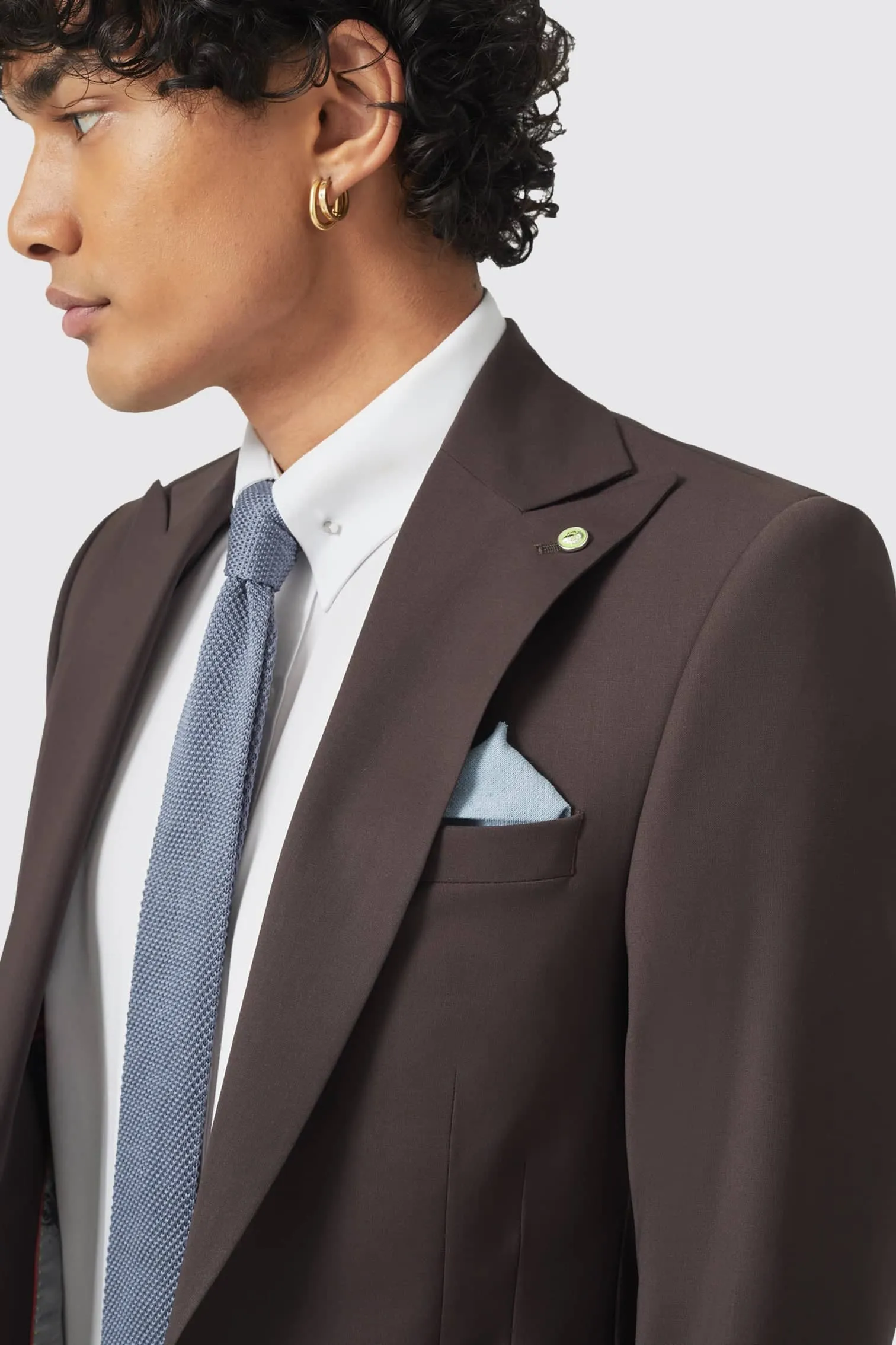 Buscot Slim Fit Brown Wool Suit - ARCHIVE