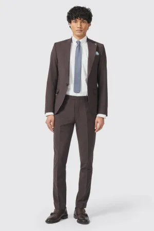 Buscot Slim Fit Brown Wool Suit - ARCHIVE