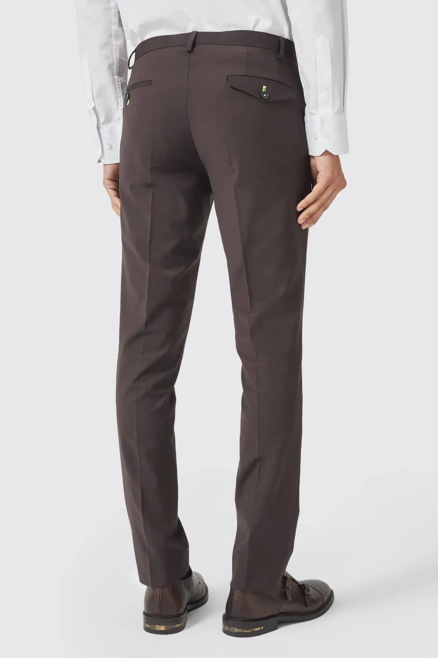 Buscot Slim Fit Brown Wool Suit - ARCHIVE