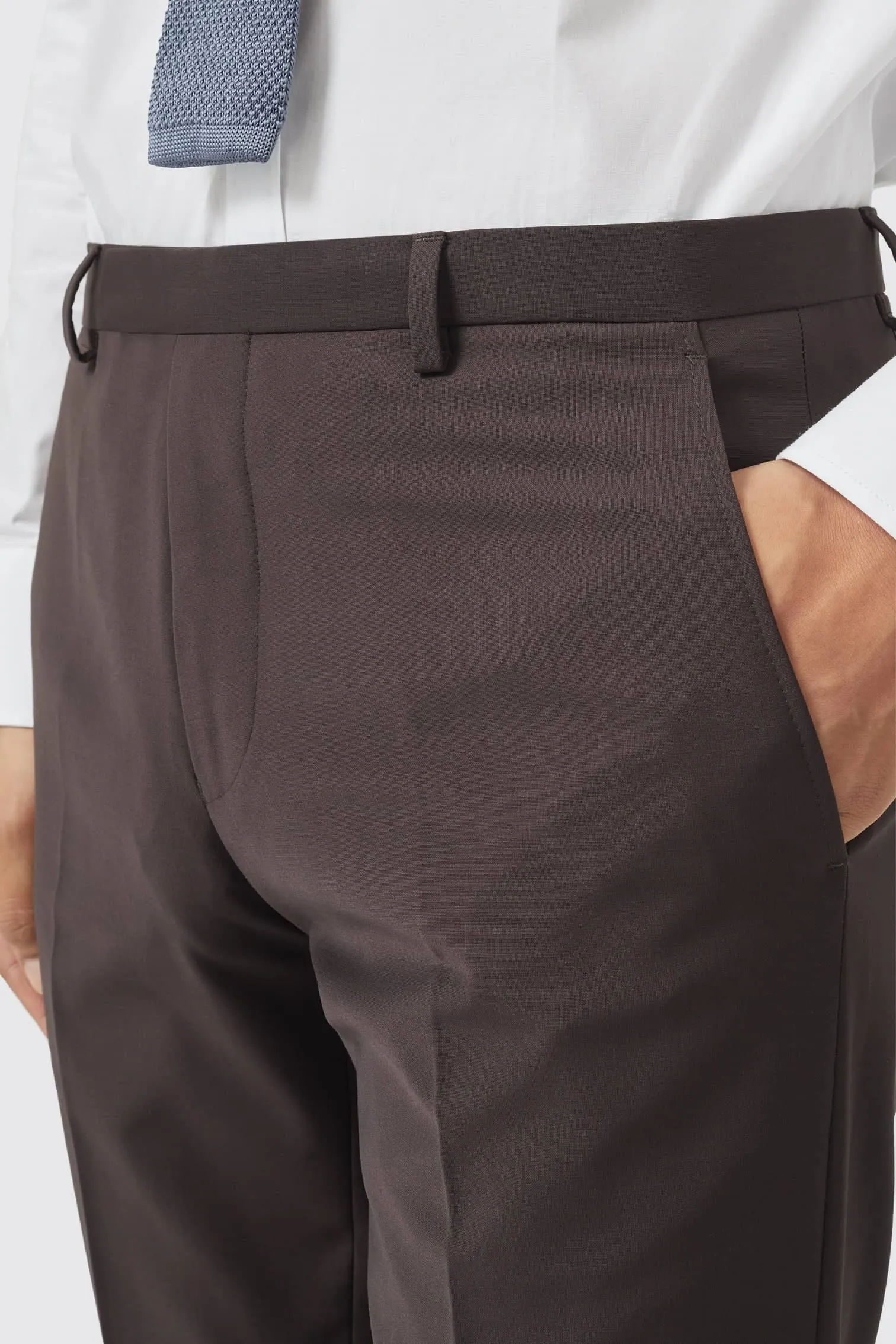 Buscot Slim Fit Brown Wool Suit - ARCHIVE