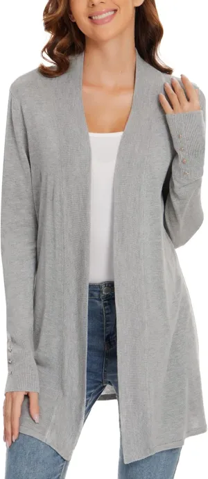 Cardigan for Women Dressy Casual Long Sleeve Open Front Knit Cardigan Sweaters