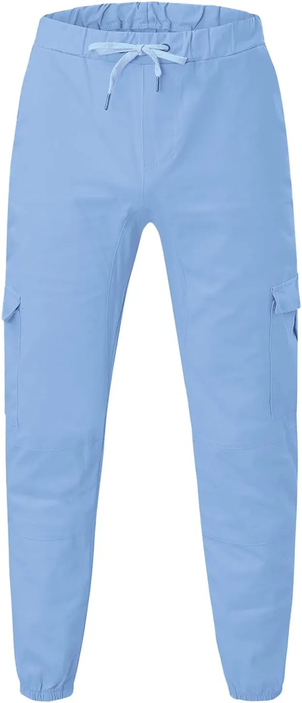 Cargo Joggers for Men Slim Fit Elastic Waist Outdoor Jogging Sweatpants Hiking Work Casual Pants Multi Pockets