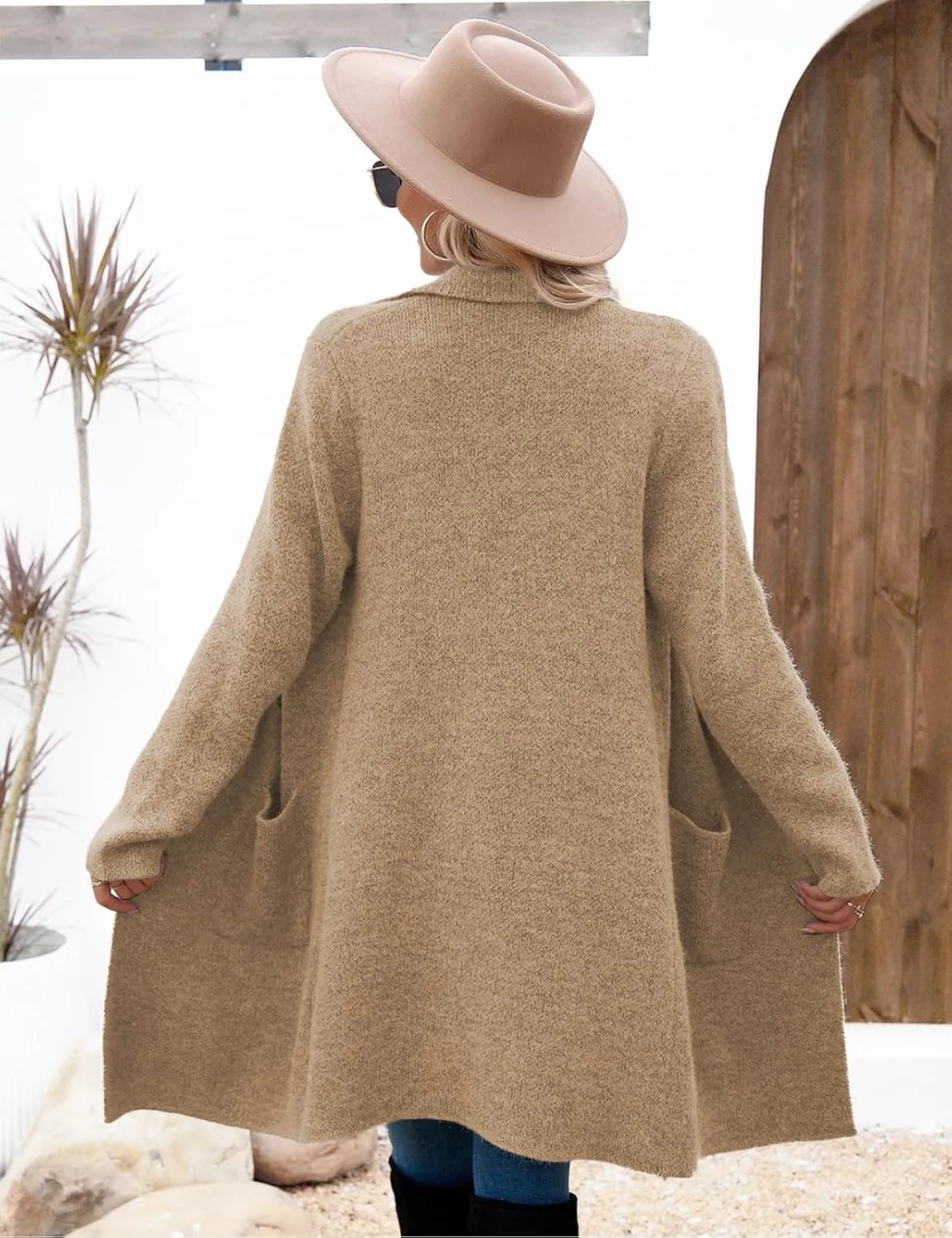 CiCiBird Women Fall Long Cardigan Sweater Trendy Knit Jacket Coat Dressy Blazer Coatigan
