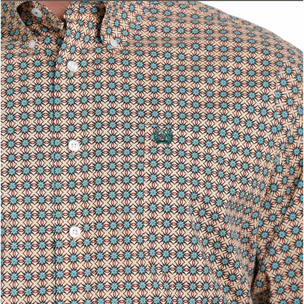 Cinch Men's Patterned Print Long Sleeve Shirt - Multi