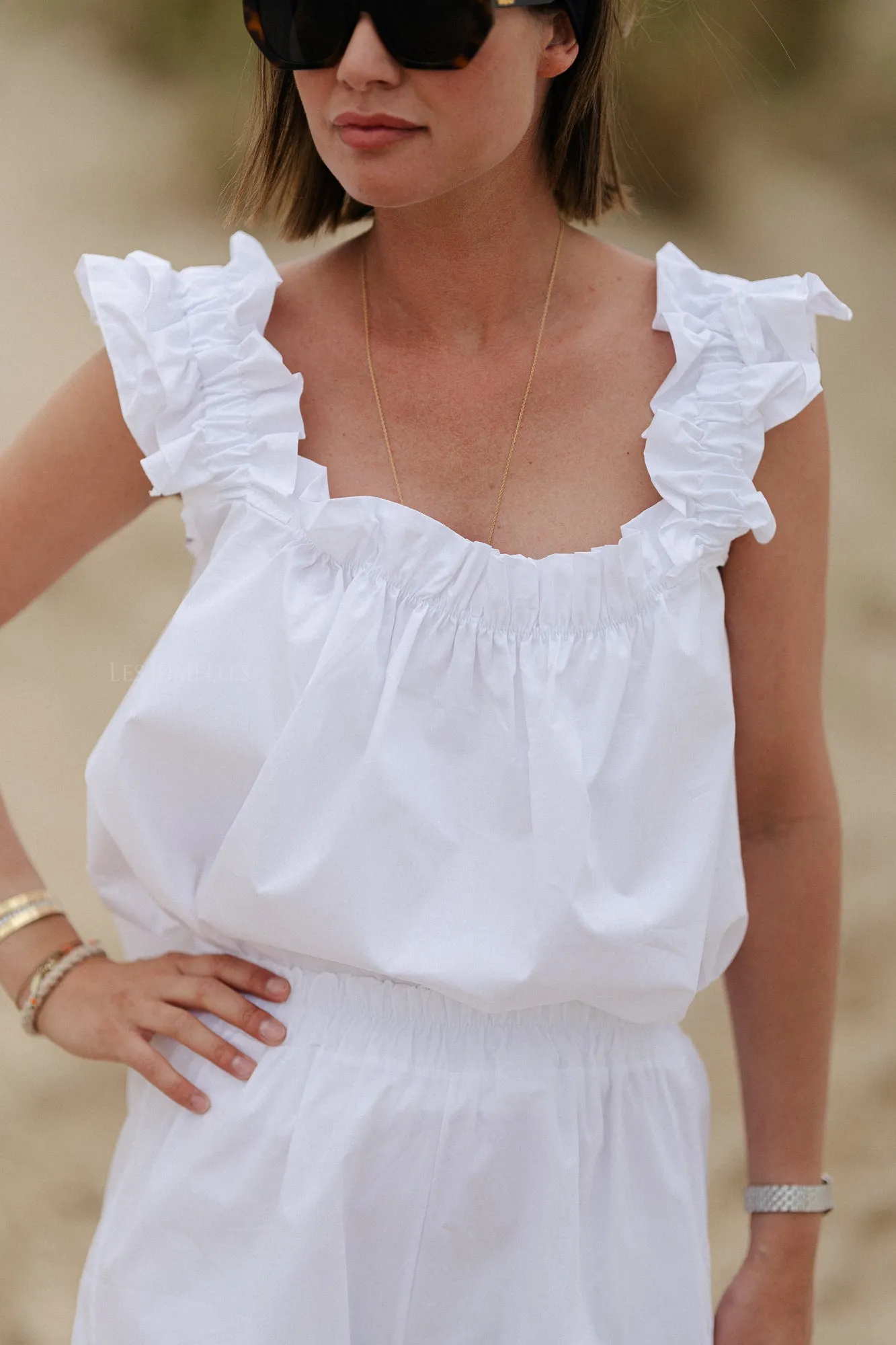 Coralie top white