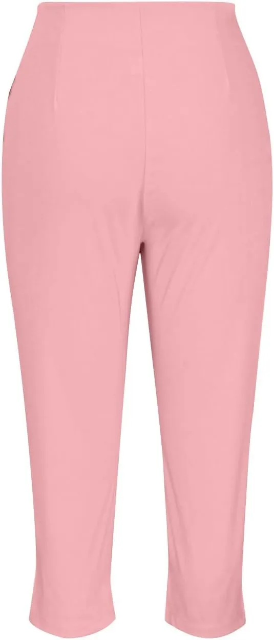 Cropped Pants for Women High Waist Pleated Pants Business Work Pants Straight Leg Slim Fit Office Trousers