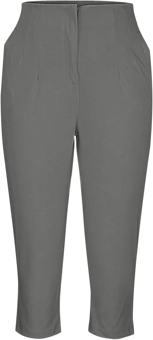 Cropped Pants for Women High Waist Pleated Pants Business Work Pants Straight Leg Slim Fit Office Trousers