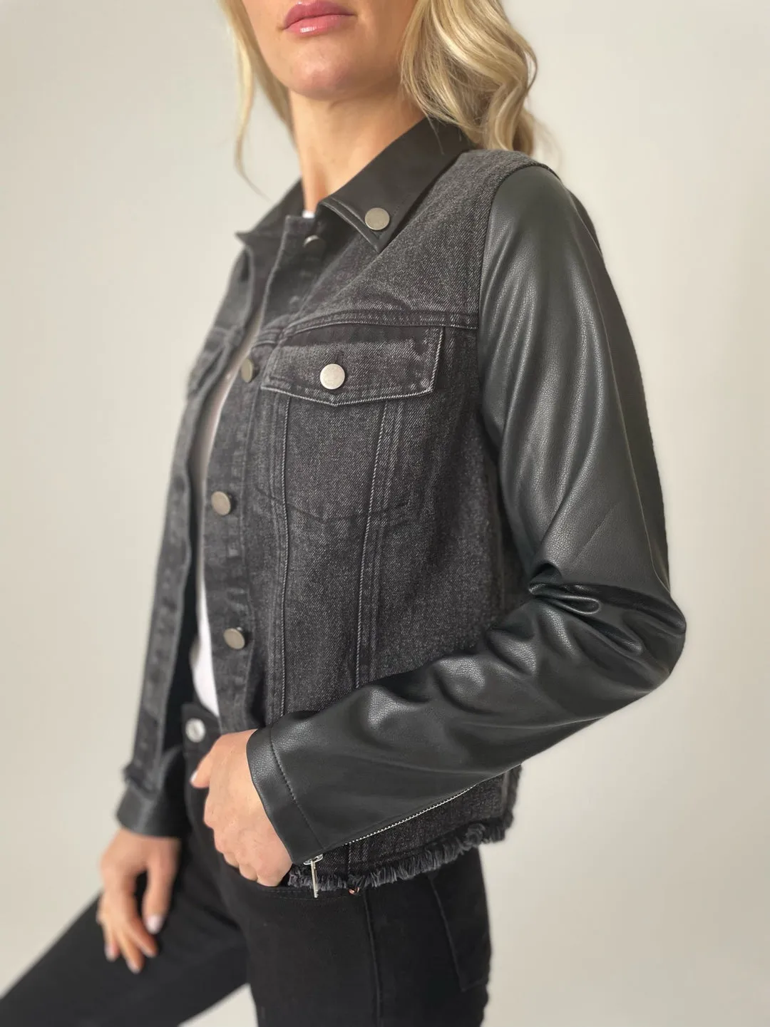 Denim Leather Jacket