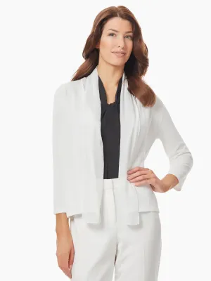 Draped Chiffon Open Front Cardigan