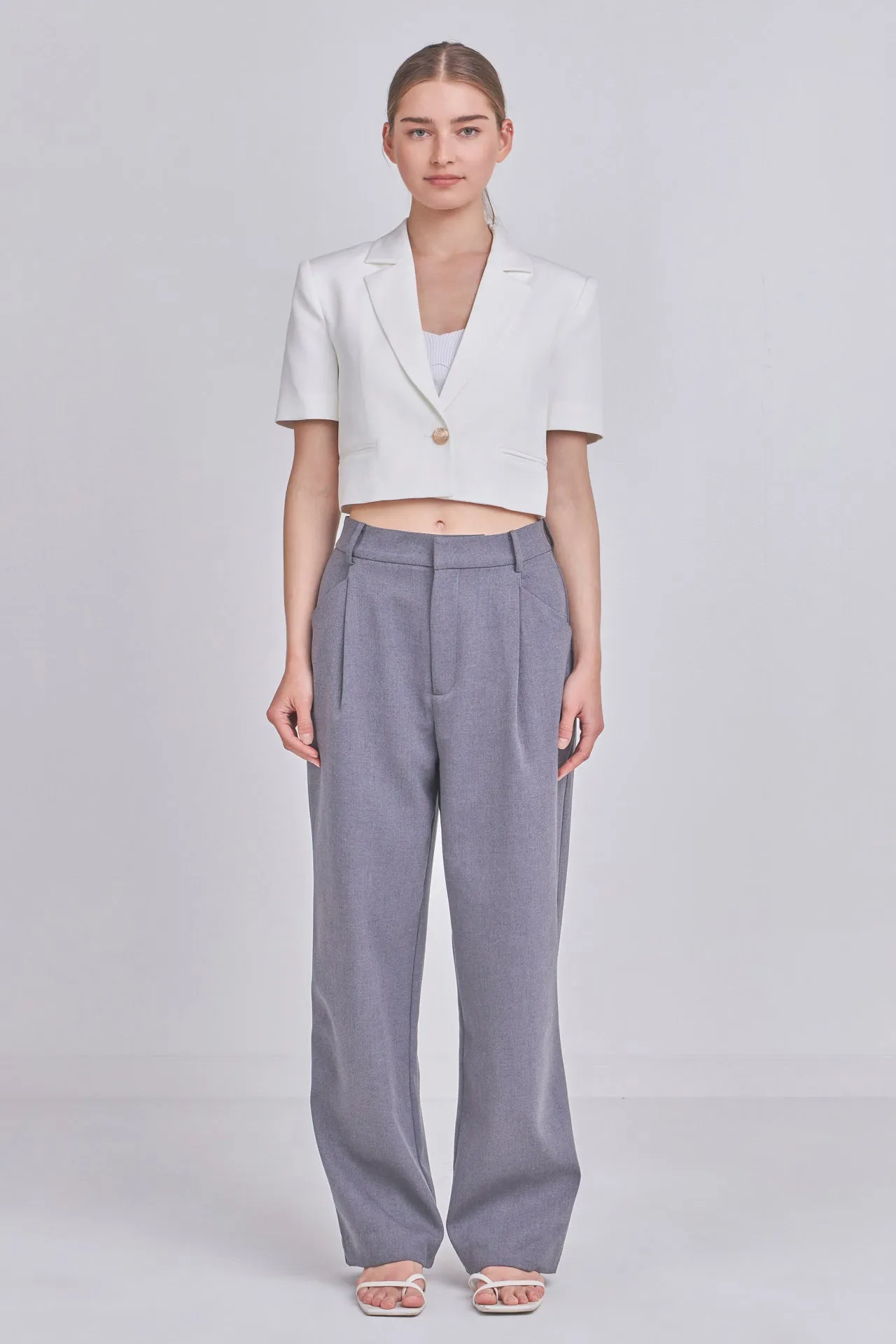 Endless Rose - Cropped Short Sleeve Blazer