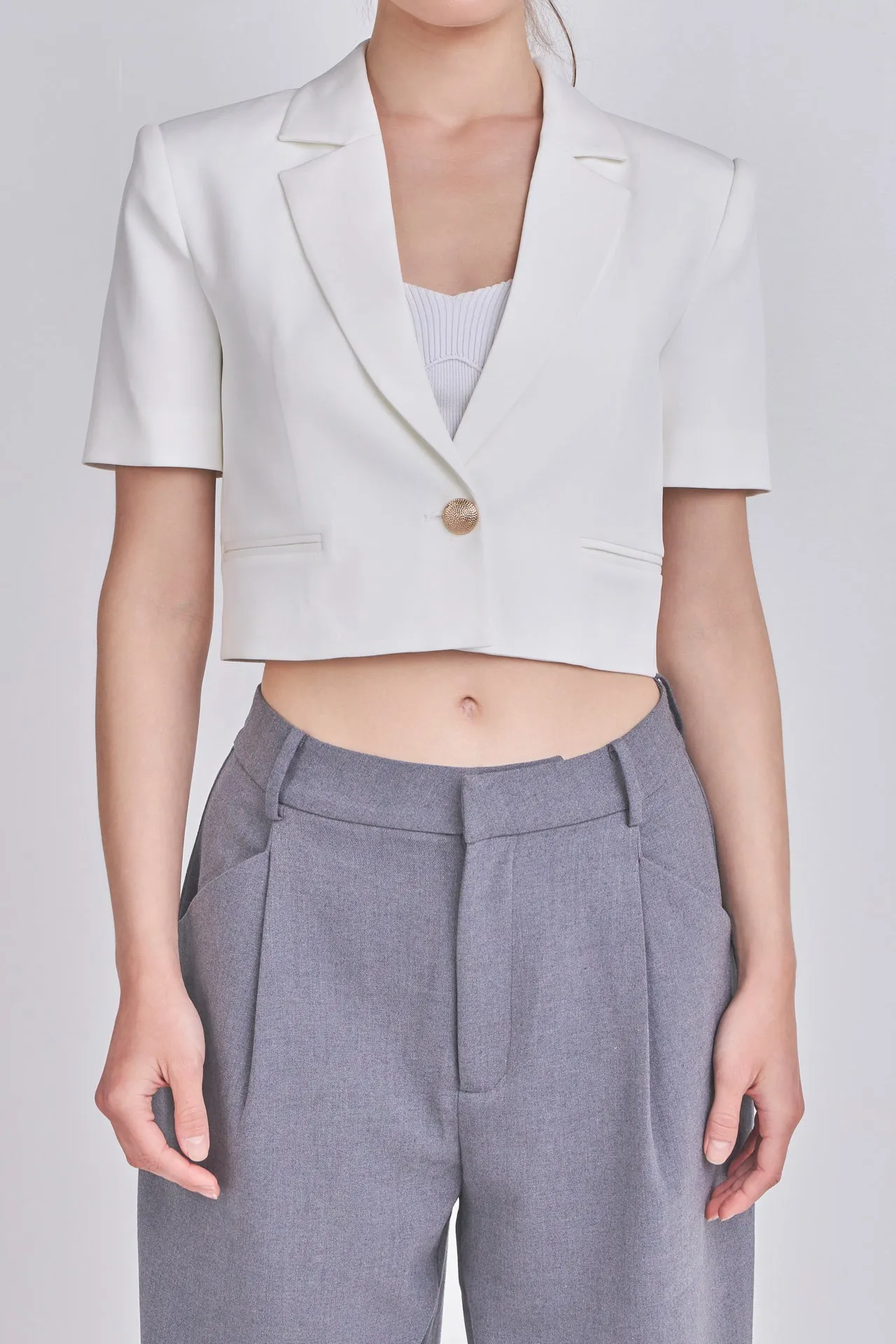 Endless Rose - Cropped Short Sleeve Blazer