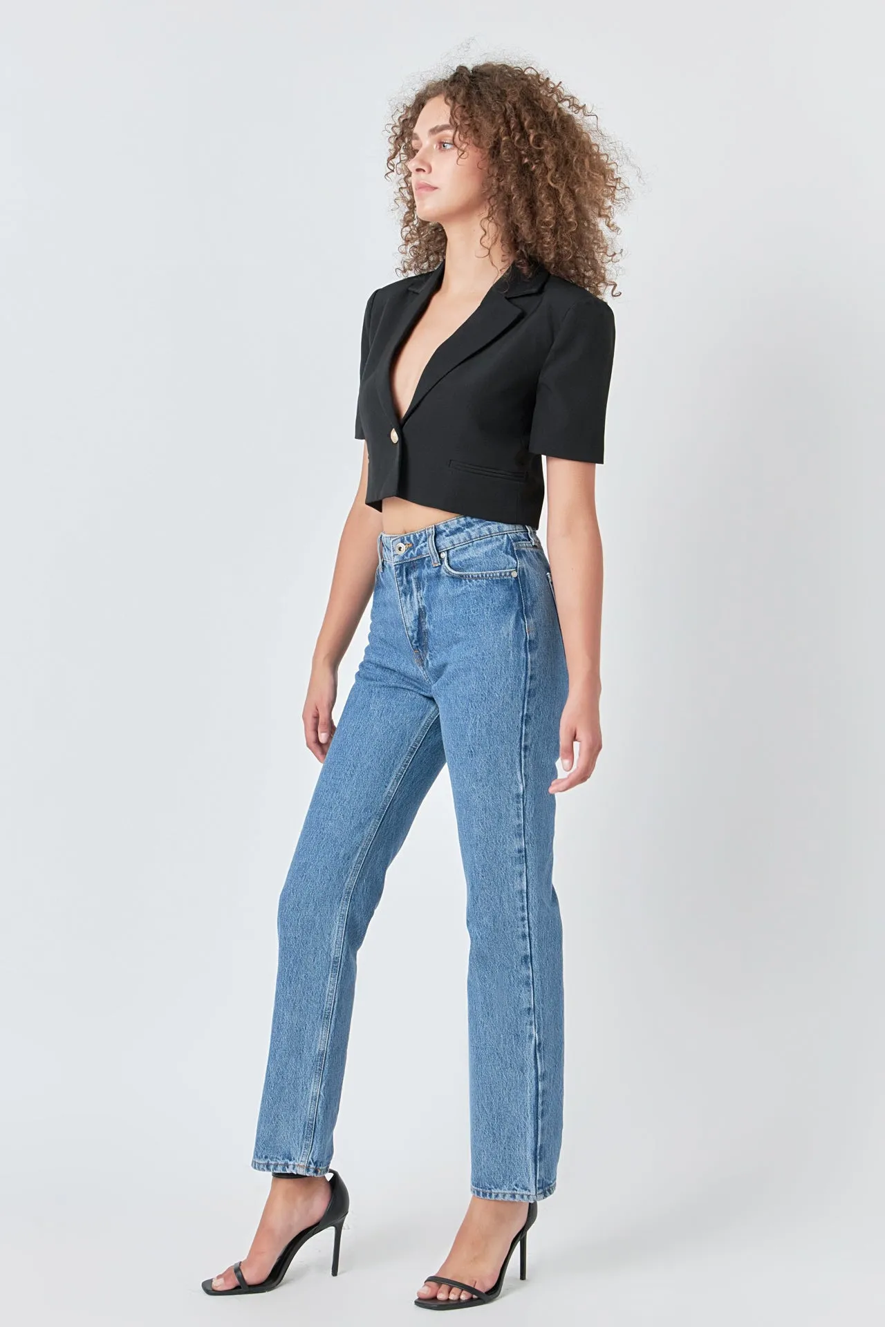 Endless Rose - Cropped Short Sleeve Blazer