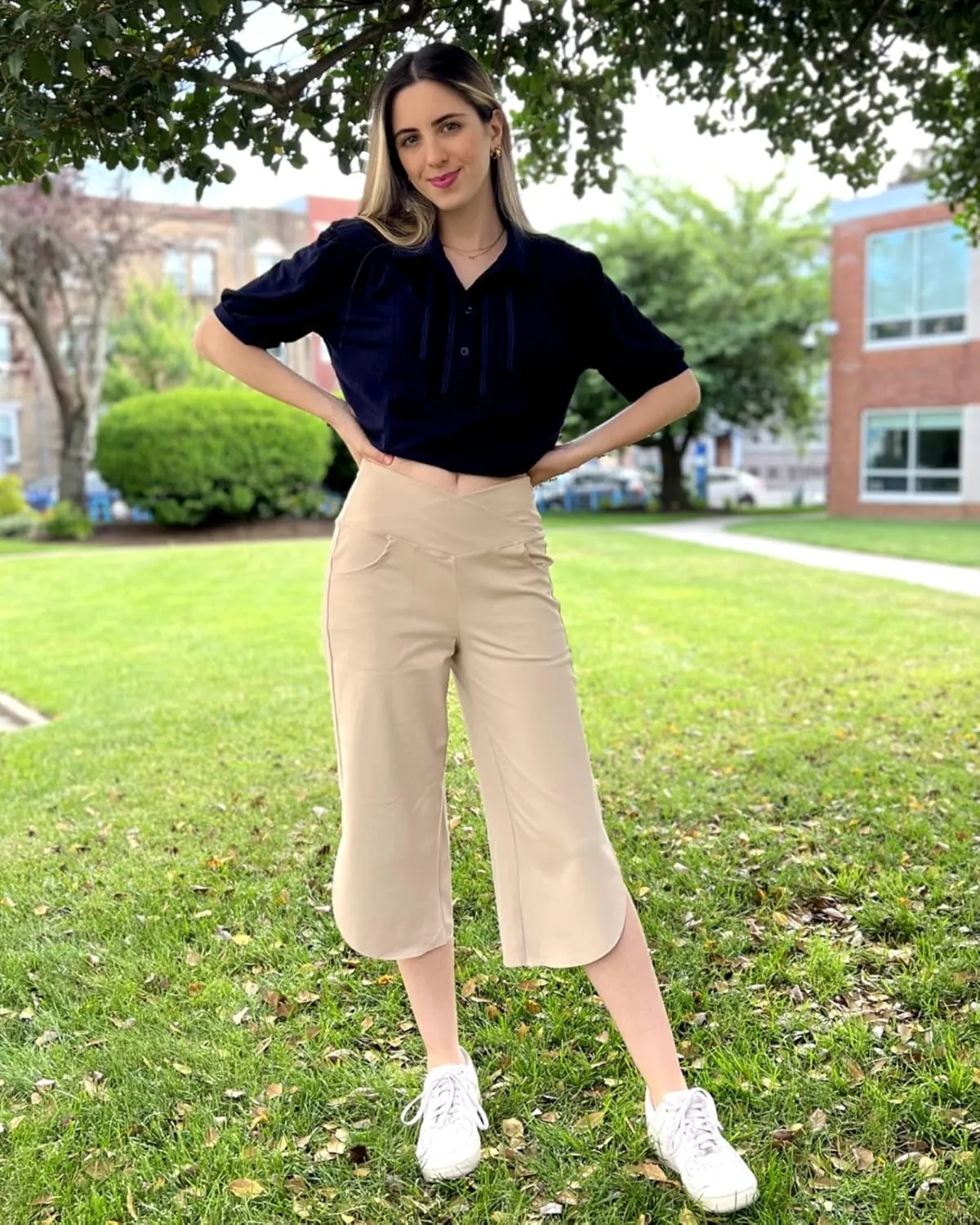 G4Free Capri Pants for Women Wide Leg Yoga Pants for Summer Flowy Capris Loose Casual Cropped Pants with Pockets
