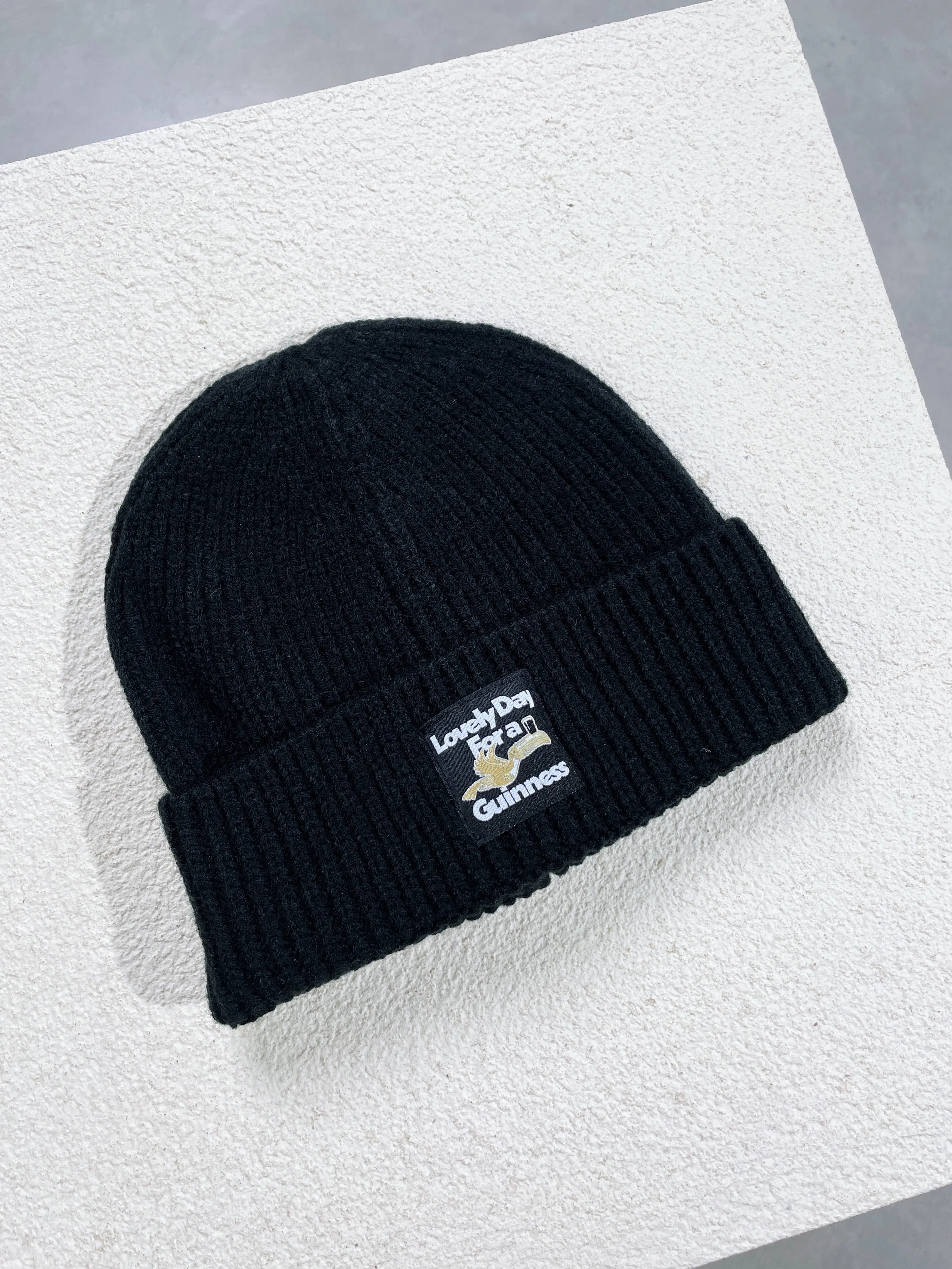 Guinness x UN:IK Ribbed Beanie - Black