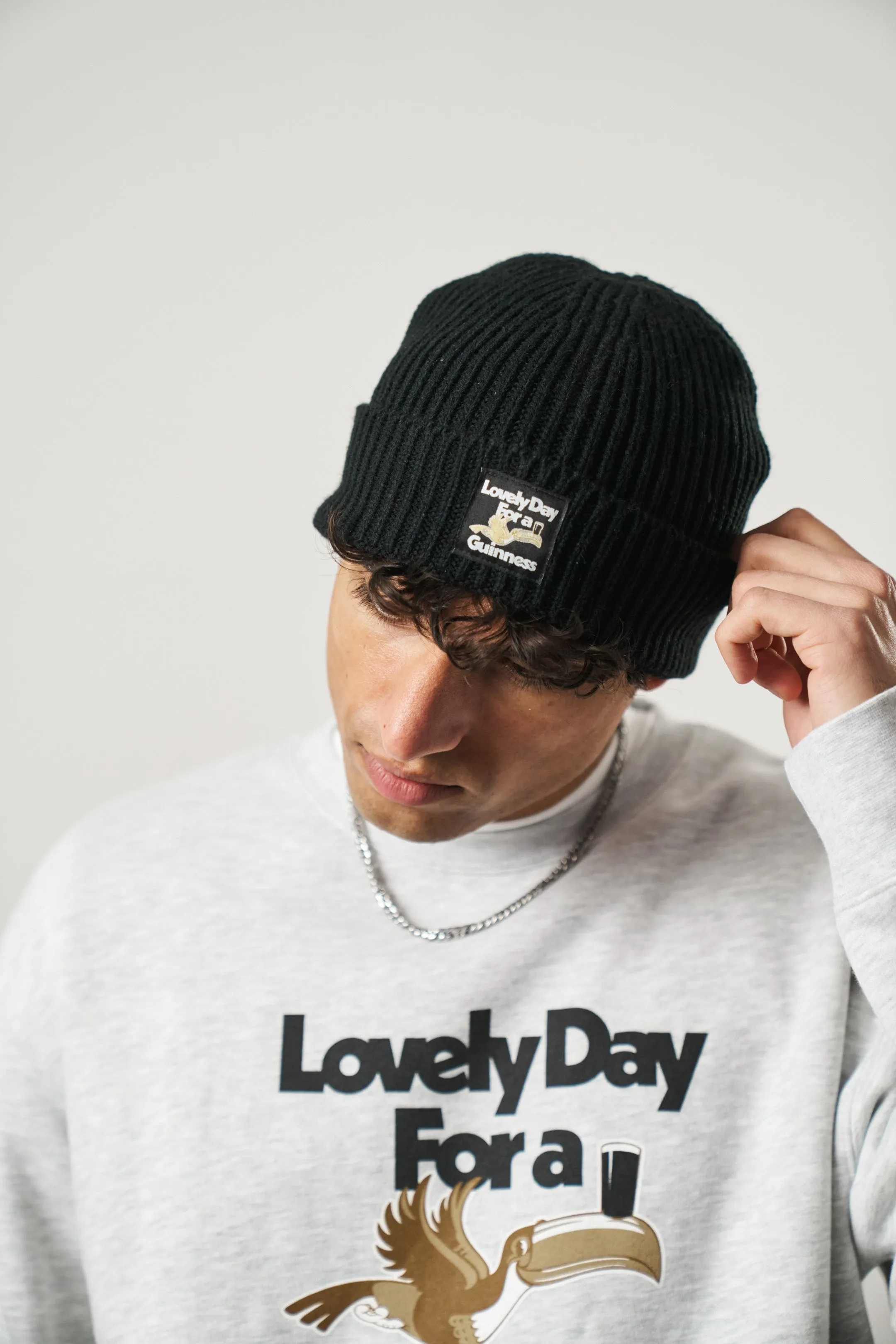 Guinness x UN:IK Ribbed Beanie - Black