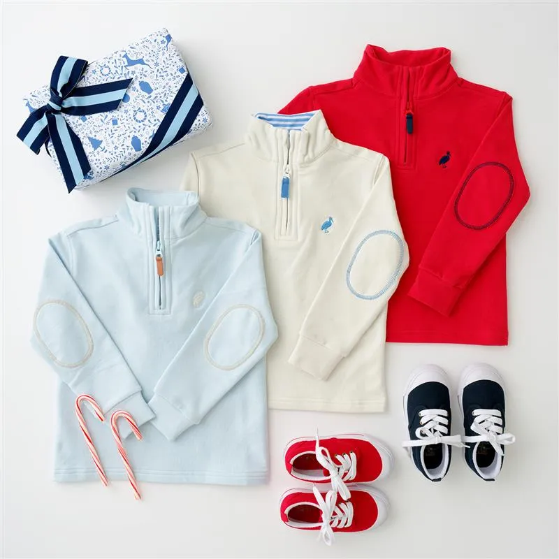 Hayword Half-Zip (Unisex) - Saratoga Stone with Barbados Blue Stork