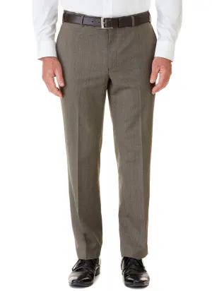HEATHCOTE FLAT FRONT TROUSER - BROWN