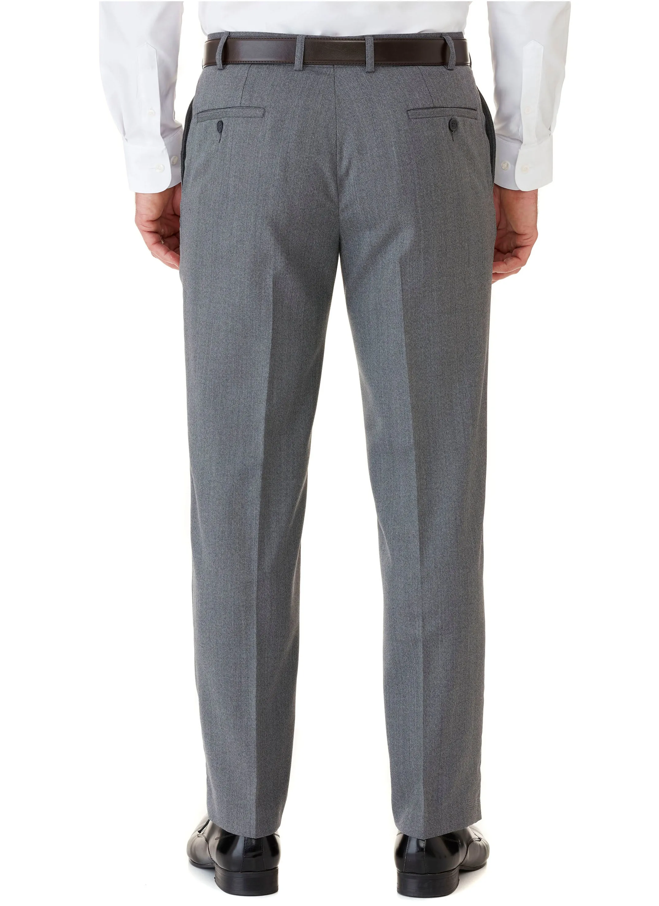 HEATHCOTE FLAT FRONT TROUSER - GREY