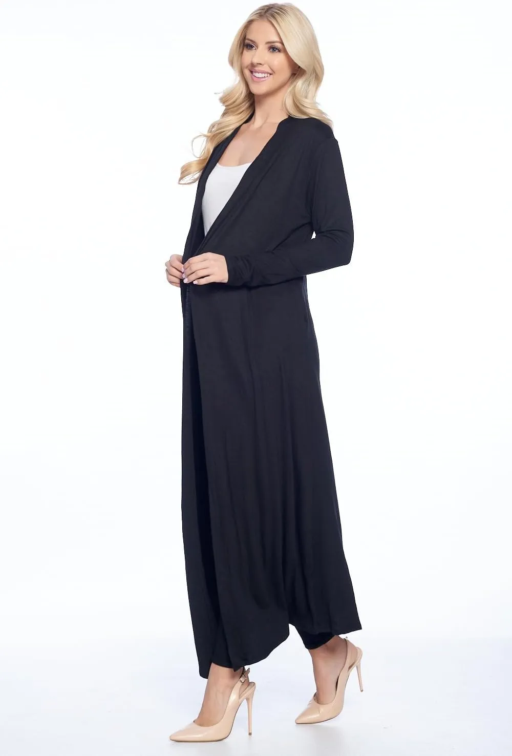 Isaac Liev Maxi Cardigan Duster Sweater  Women's Extra Long Open Front Full Length Lightweight Cardigans Dusters Sweaters