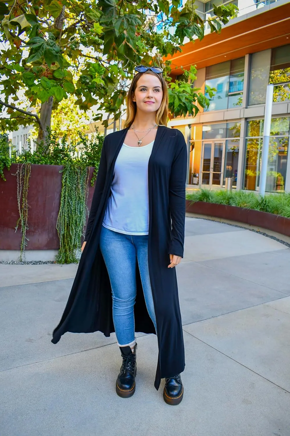 Isaac Liev Maxi Cardigan Duster Sweater  Women's Extra Long Open Front Full Length Lightweight Cardigans Dusters Sweaters