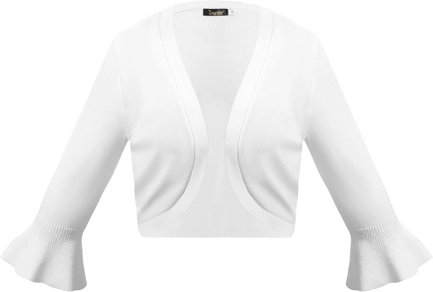 JASGOOD Womens 3/4 Sleeve Cardigan for Dress Bolero Open Front Knit Cropped Shrugs Lightweight Sweater
