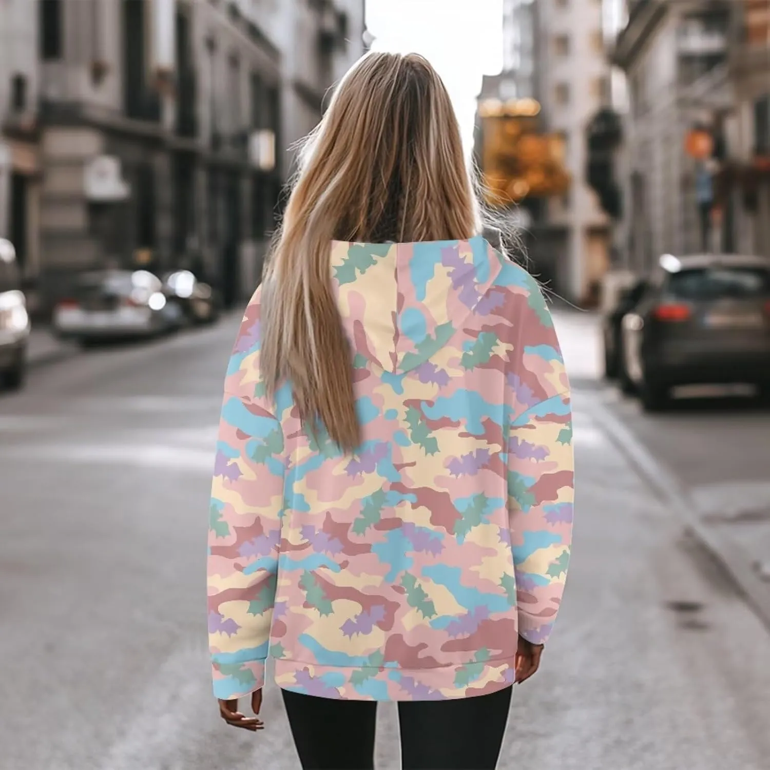 JEOCODY Women Oversized Hoodie Casual Long Sleeve Graphic Hooded Sweatshirt Size S-2XL