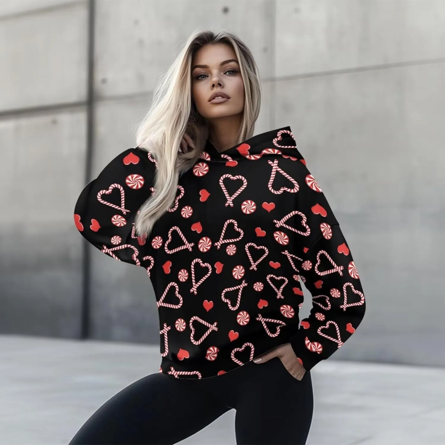 JEOCODY Women Oversized Hoodie Casual Long Sleeve Graphic Hooded Sweatshirt Size S-2XL