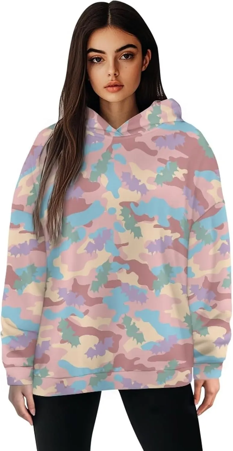 JEOCODY Women Oversized Hoodie Casual Long Sleeve Graphic Hooded Sweatshirt Size S-2XL