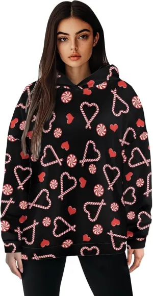 JEOCODY Women Oversized Hoodie Casual Long Sleeve Graphic Hooded Sweatshirt Size S-2XL