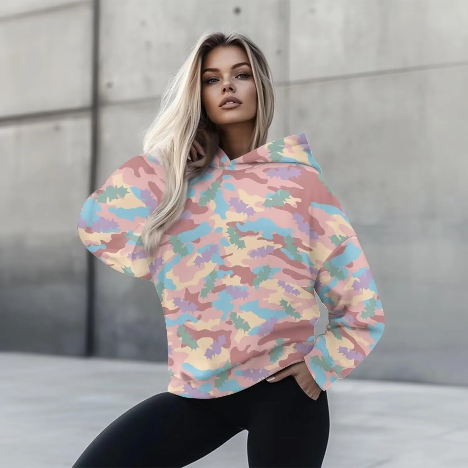 JEOCODY Women Oversized Hoodie Casual Long Sleeve Graphic Hooded Sweatshirt Size S-2XL