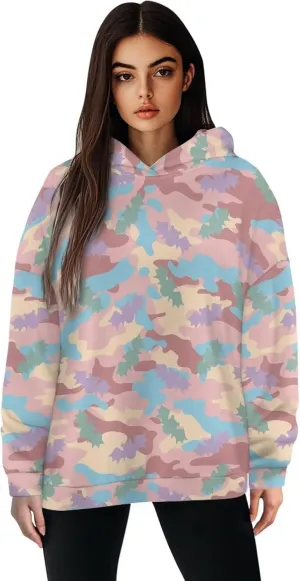 JEOCODY Women Oversized Hoodie Casual Long Sleeve Graphic Hooded Sweatshirt Size S-2XL