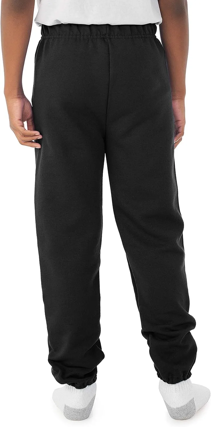 JERZEES Youth Nublend Fleece Sweatpants without Pockets, Covered Elastic Waistband, Cotton Blend, Sizes S-XL