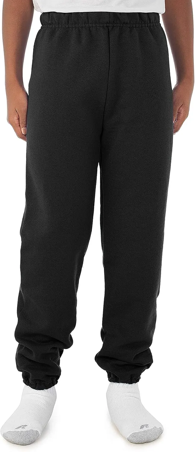 JERZEES Youth Nublend Fleece Sweatpants without Pockets, Covered Elastic Waistband, Cotton Blend, Sizes S-XL
