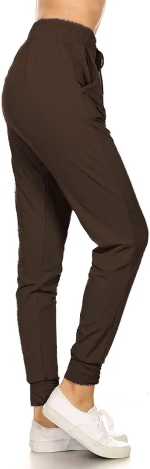 Leggings Depot Women's Jogger Track Cuff Sweatpants with Pockets for Yoga, Workout